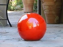 DECORATIVE SPHERE, 15.5", APRICOT BRIGHT