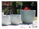 COCO POTS,CORAL GREEN, SET OF 3-19"X17", 15'X13", 12"X11"