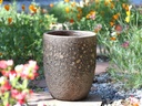 MID HEIGHT BARREL PLANTER, SILVER ROCK, SET OF 3-  18.0"x26.0", 14.0"x20.5", 11.5"x16.5"