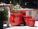 CANA GARDEN PLANTER, LAVISH RED, SET OF 4- 24"X20", 19"X17", 16"X13", 12"X10"