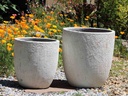 MILANO CONE PLANTER, CORAL WHITE, SET OF 3 - 18"X19.5", 14.5"X15.5", 12"X13.5"