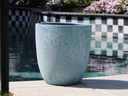 MILANO CONE PLANTER, CORAL AQUA, SET OF 3- 18"X19.5", 14.5"X15.5", 12"X13.5"