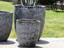 MILANO CONE PLANTER, CORAL BLACK, SET OF 3 - 18"X19.5", 14.5"X15.5", 12"X13.5"