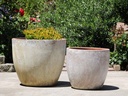COCO POTS, AEGEAN WHITE, SET OF 4-23"X20", 19"X17", 15'X13", 12"X11"