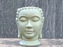 MEDIUM BUDDHA HEAD PLANTER, WHITE NO SPECKLE, SIZE B, 13.0"X17.5"