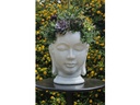 MEDIUM BUDDHA HEAD PLANTER, WHITE WHITE, SIZE B, 13.0"X17.5"