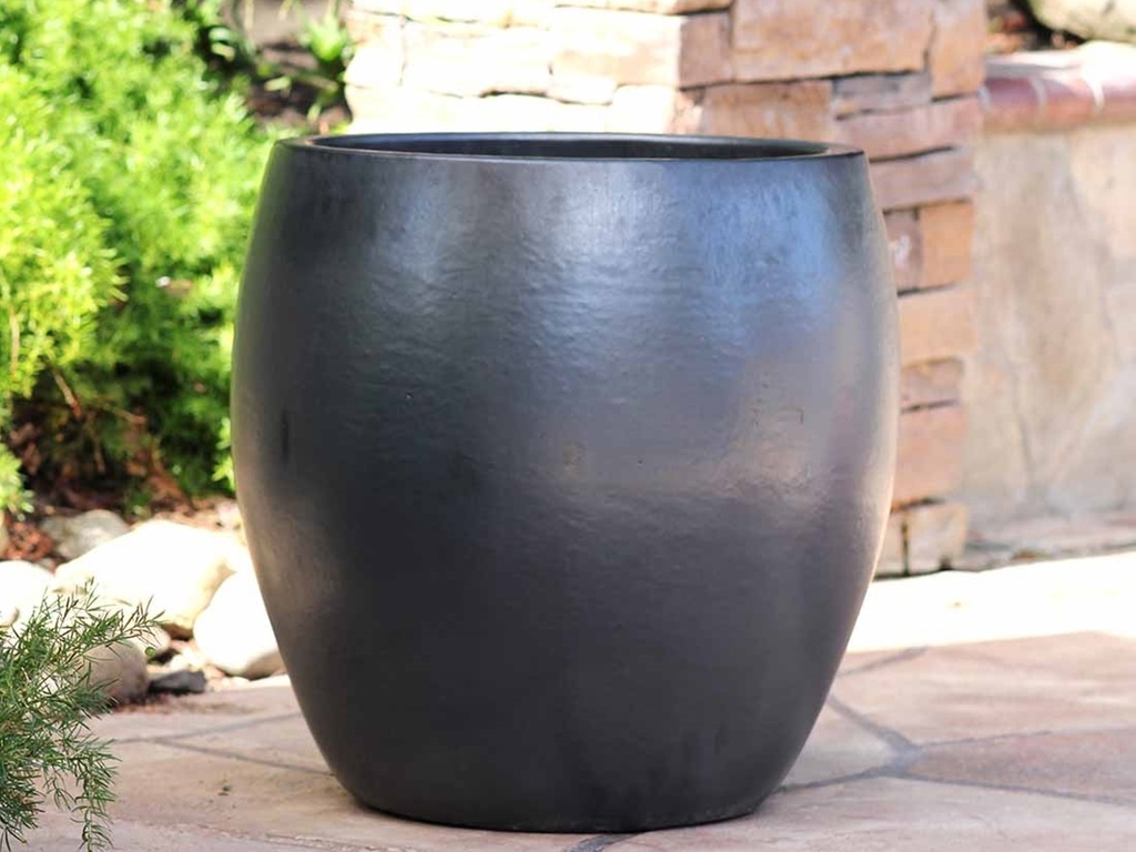 JAM'S PLANTER, MATTE BLACK,  SET OF 3-  20.0" X 22.5", 15.5" X 16.5", 11.0" X 12.0"