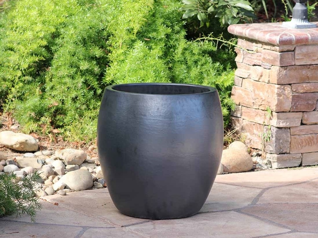 JAM'S PLANTER, MATTE BLACK,  SET OF 3-  20.0" X 22.5", 15.5" X 16.5", 11.0" X 12.0"