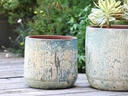 DELPHINIUM PLANTER, AEGEAN BLUE,SET OF 2- 16.5" X 15.0, 12.5" X 12.0"