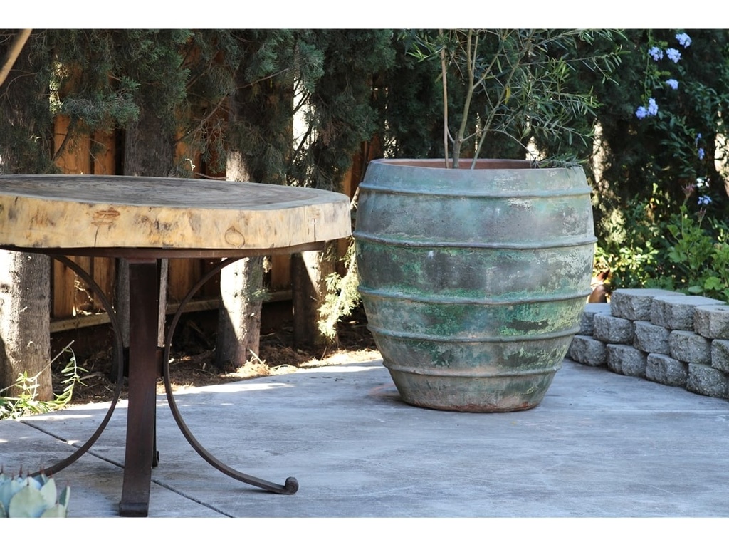 JAR WITH LINES, VERDIGRIS, SET OF 3- 30.0"x36.0", 22.0"x28.0", 14.0"x12.0