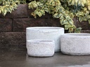 REDONDO LOW  PLANTER, CORAL WHITE, SET OF 3-15.5"X10.0", 13.0" X 9.0", 10.0"X8.0"