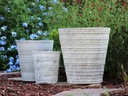RIPPLE PLANTER, AEGEAN WHITE, SET OF 3- 18.0"X 19.0", 14.0" X 15.0", 10.0" X 11.0".