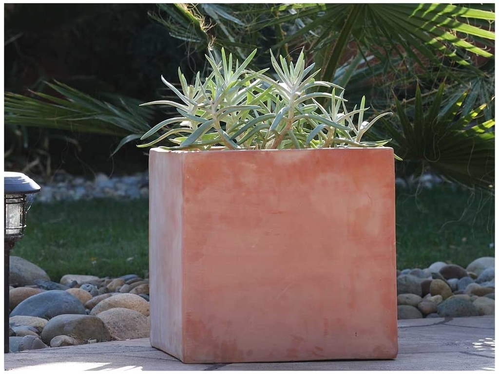 MK CUBE PLANTER, WASH CLAY, SET OF 3-  19.5"x19.5"x19.5", 15.5"x15.5"x15.5", 12"x12"x12"