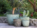 COCO POTS, CORAL GEM GREEN, SET OF 4-23"X20", 19"X17", 15'X13", 12"X11"