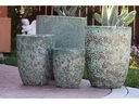 TALL MILANO CONE PLANTERS, CORAL GEM GREEN, SET OF 4-21.5"X27.0", 17"X23", 13"X18", 11"X14