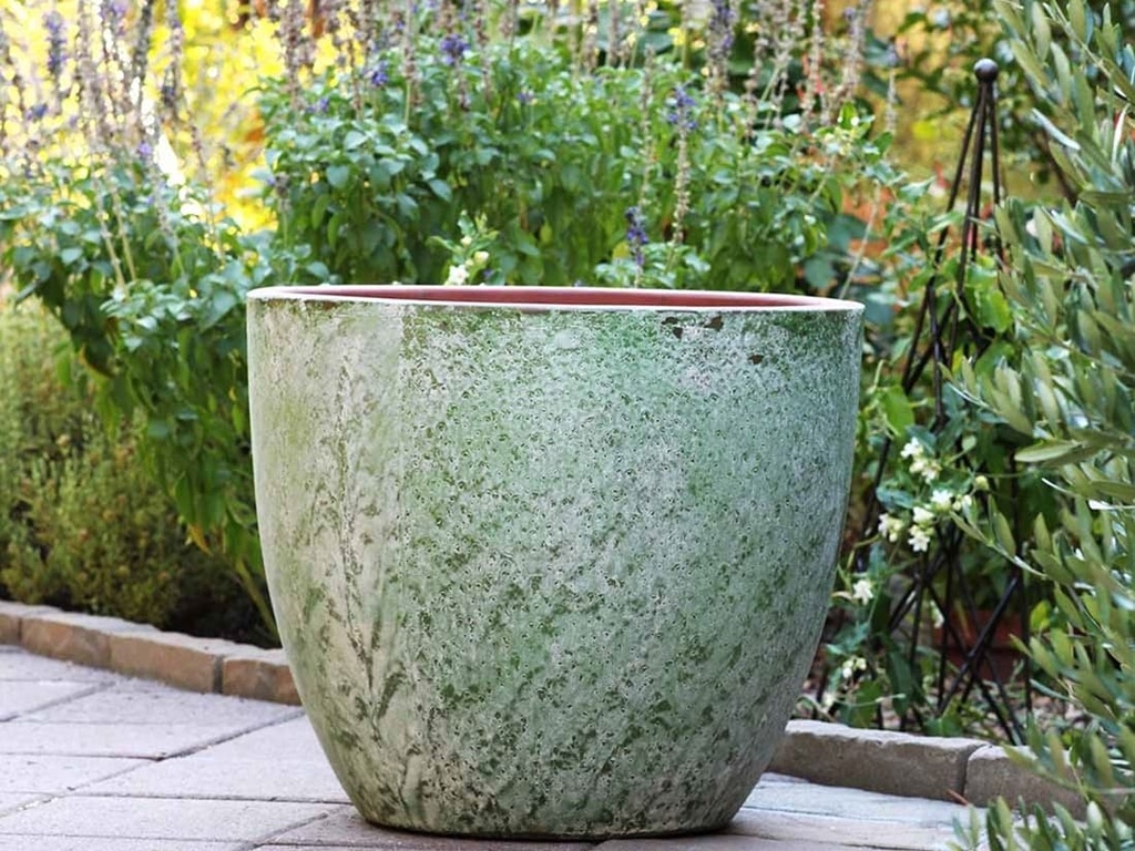 COCO POTS, AEGEAN GREEN, SET OF 4-23"X20", 19"X17", 15'X13", 12"X11"