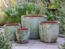 COCO POTS, AEGEAN GREEN, SET OF 4-23"X20", 19"X17", 15'X13", 12"X11"