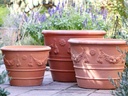 GARDLAND VASE PLANTER, RED CLAY, SET OF 3- "28x21", 24"x18",20"X15"