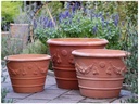 GARDLAND VASE PLANTER, RED CLAY, SET OF 3- "28x21", 24"x18",20"X15"