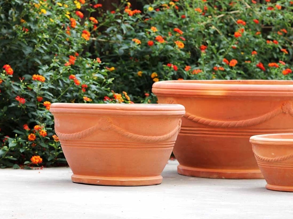 PROVENCE LOW PLANTER, RED CLAY, SET OF 3- 27"X14.5",20"X11",13.5"X7.5"