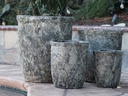 TALL GARDEN POT, CORAL GREY, SET OF 4-23.5" X27", 19.5"X21.5", 15.5"X17.0", 11.5"X13.5"