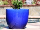 EGG SHELL POTS, FALLING BLUE, SET OF 4  22.5" X 18.0", 17.5" X 15.0", 14.0" X 12.0", 11.5" X 12.0"