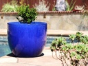 EGG SHELL POTS, FALLING BLUE, SET OF 4  22.5" X 18.0", 17.5" X 15.0", 14.0" X 12.0", 11.5" X 12.0"