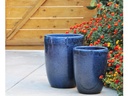 TALL MILANO CONE PLANTERS, SOLSTICE BLUE, SET OF 4- 21.5"X27.0", 17"X23", 13"X18", 11"X14