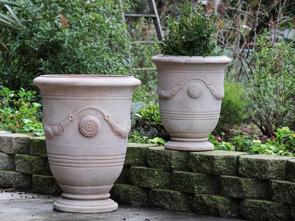 ANDUZE URN PLANTER, GREY CLAY, D SIZE, 12.0"X13.5"