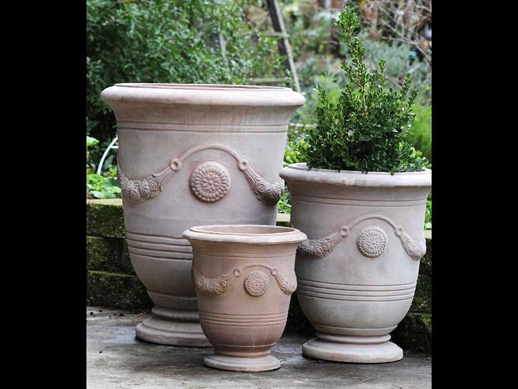 ANDUZE URN PLANTER, GREY CLAY, D SIZE, 12.0"X13.5"