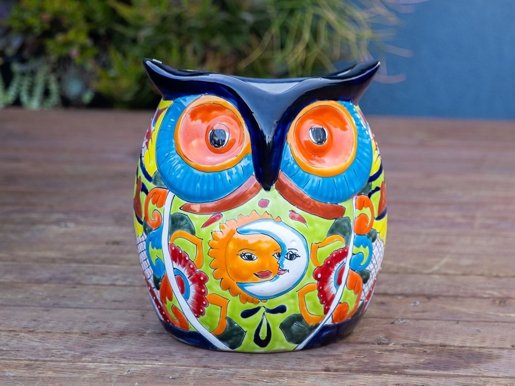 TALAVERA OWL PLANTER, 15.5"x15.0"