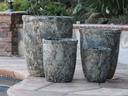 TALL GARDEN POT, CORAL GREY, SET OF 3- 19.5"X21.5", 15.5"X17.0", 11.5"X13.5"