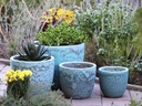 COCO POTS, CORAL GROVE, SET OF 4-23"X20", 19"X17", 15'X13", 12"X11"