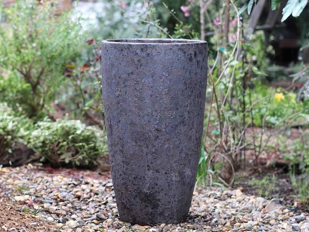 TALL CONE PLANTER, CORAL BRONZE, SET OF 2- 17.5"X27", 13"X22.5"