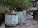 DELPHINIUM PLANTER, AEGEAN GREEN, SET OF 2- 16.5" X 15.0, 12.5" X 12.0"