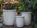 TALL GARDEN POT, CORAL WHITE, SET OF 3-19.5"X21.5", 15.5"X17.0", 11.5"X13.5"