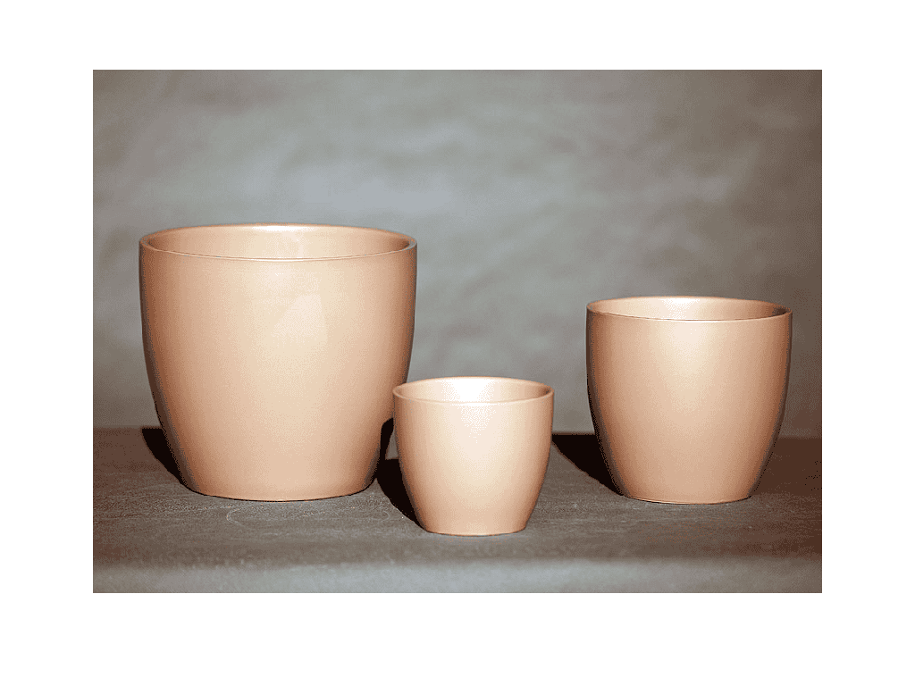 PEACE LILY CACHE POT,  MATTE PINK, 10.0"X8.5", SOLD IN CASE OF 2