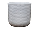 DOTTED CYLINDER PLANTER (NO SAUCER), BRIGHT WHITE, 11"X11.5", SOLD IN CASE OF 2