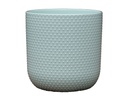 DOTTED CYLINDER PLANTER (NO SAUCER), PASTEL GREEN, 11"X11.5", SOLD IN CASE OF 2