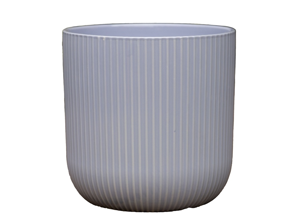 FLUTED CYLINDER PLANTER (NO SAUCER), PASTEL LAVENDER, 11"X11.5", SOLD IN CASE OF 2