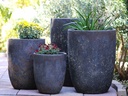 TALL MILANO CONE PLANTERS, CORAL RUST, SET OF 3- 17"X23", 13"X18", 11"X14