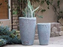 EXTRA LARGE CONE PLANTER, CORAL PURPLE, SET OF 2- 17.5"X27", 13"X22.5"