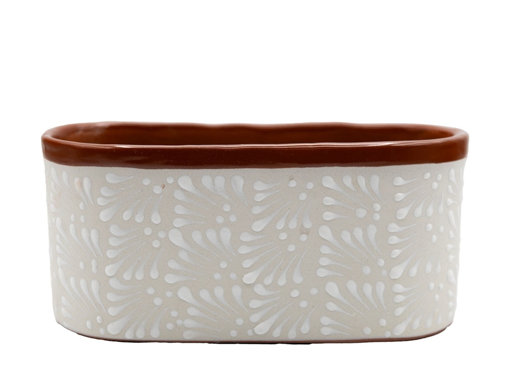 CANOE PLANTER, SMALL, 9.5"X5.5"X4.5", CHRYSANTHEMUM WHITE, SOLD IN CASE OF 4