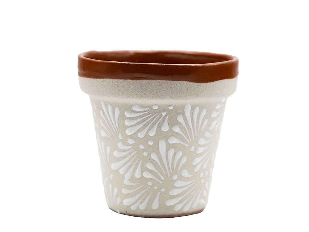 GARDEN VASE POT, SMALL, 4.5" x 5.5", CHRYSANTHEMUM WHITE, SOLD IN CASE OF 6