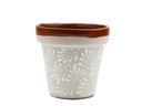 GARDEN VASE POT, SMALL, 4.5" x 5.5", CHRYSANTHEMUM WHITE, SOLD IN CASE OF 6