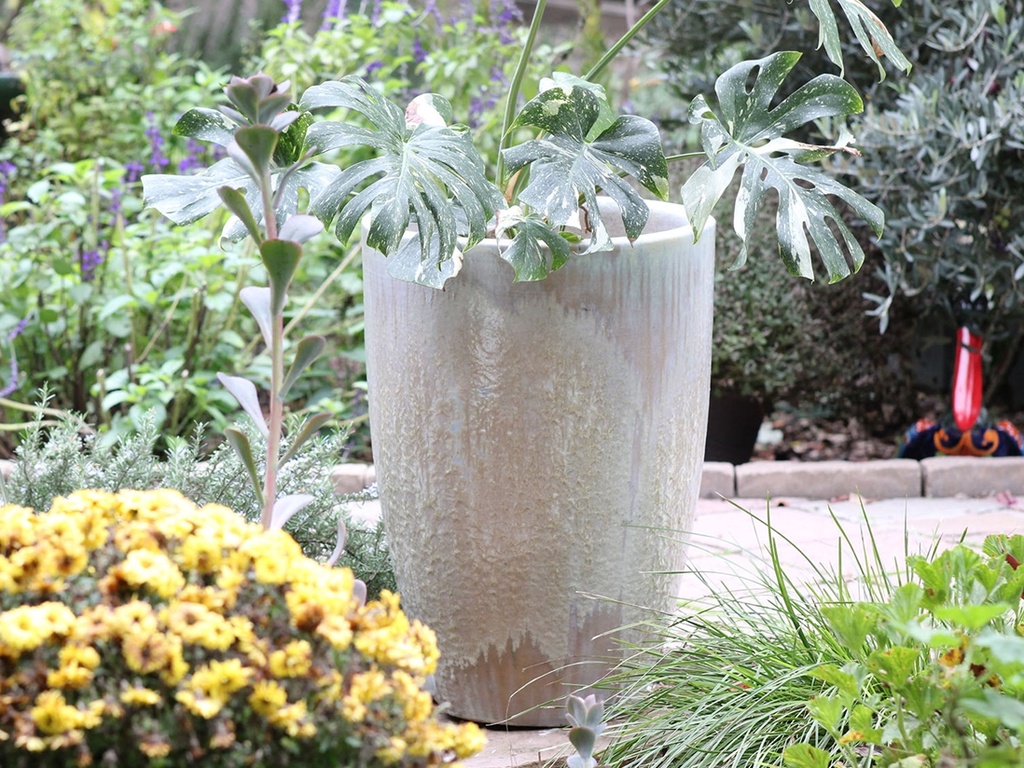 MIAMI PLANTER, WHITE SPECKLE, SET OF 3- 18.0"X25.5", 14.5"X21.0", 12.0"X18.0"