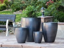 CATALINA POTS, MATTE BLACK, SET OF 4- 26.0"x29.5", 20.0"x24.5", 15.5"x18.5", 12.0"x13.5"