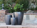 CATALINA POTS, MATTE BLACK,  SET OF 3- 20.0"x24.5", 15.5"x18.5", 12.0"x13.5"