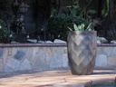 TALL DIAMOND PLANTER, MATTE BLACK, SET OF 2 - 22.0" X 32.5", 18.5" X 25.5"