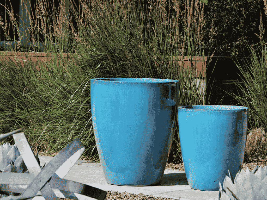 CONE PLANTER, FALLING AQUA, SET OF 3 - 18.5" X 21.0", 13.5" X 16.5", 10.0" X 12.0"